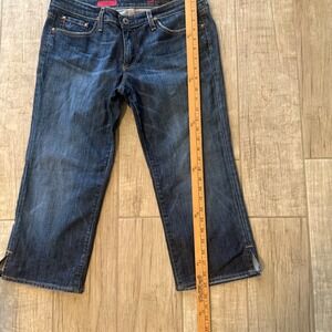 AG Adriano Goldschmied The Athena Dark Wash Cropped Capri Jeans Blue Women 31